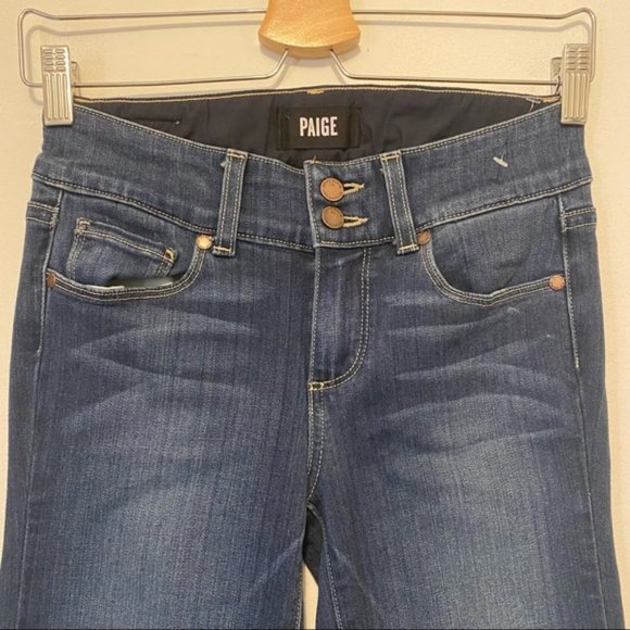 Paige Hidden Hills Mid Rise Straight Leg Dark wash Jeans Size 25 - Picture 6 of 14